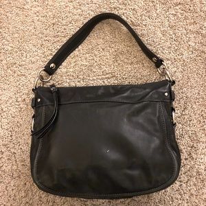 Coach black leather shoulder bag